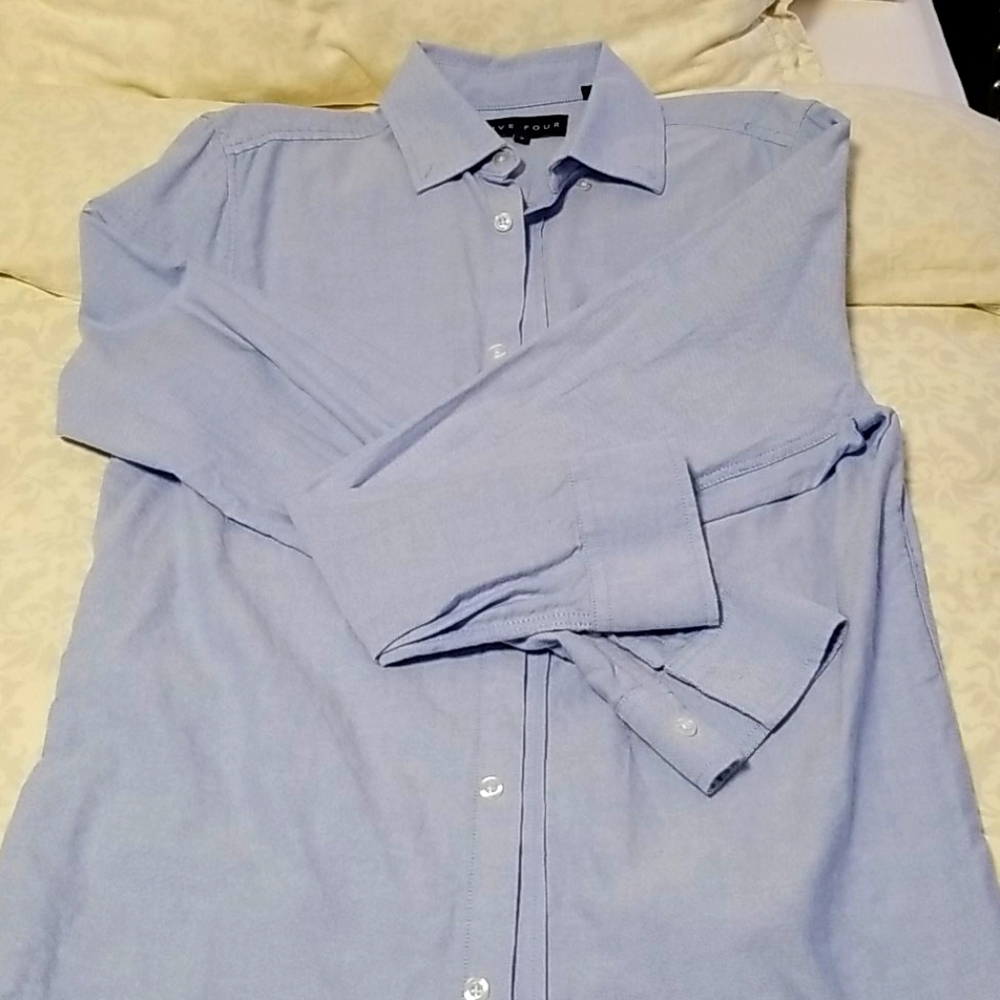 Sky blue linen men's casual button down